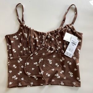 Hollister Brown Floral Tank - M